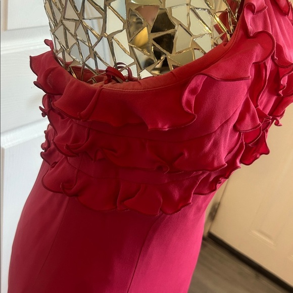Escada Vintage Y2K Fuchsia Ruffle Formal Dress - Picture 3 of 11